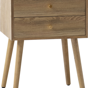Nordlys Furniture sengebord Tonder natbord, FSC-træ natur, 2 skuffer, H62ÃB46ÃD38 cm